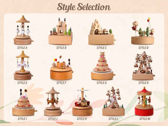 Musical Wooden Ballerina Carousel Keepsake,Engraved Name Music Box,Personalized Wooden Train Music Box,Baby Shower Gift,Newborn Gifts - Image 4