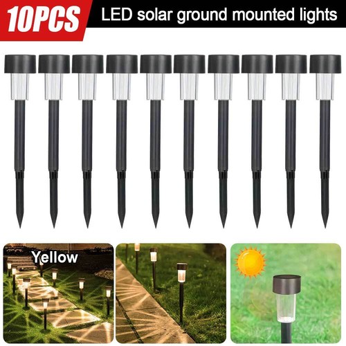 10pcs Solar Power LED Stake Light Patio Outdoor Garden Lawn Waterproof Path Lamp - Image 2
