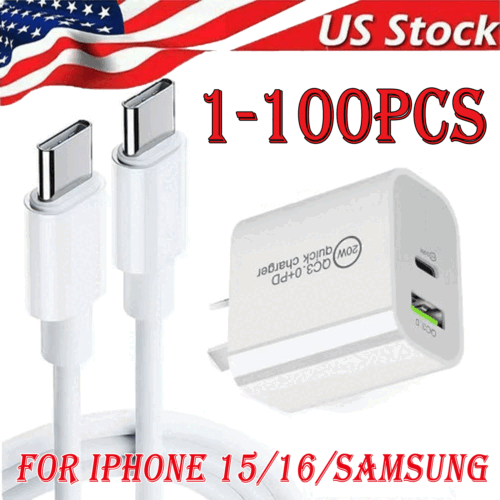 IPhone 15 16 Pro Max Plus USB-C to USB-C Cable Fast Charging PD Type C Cord lot