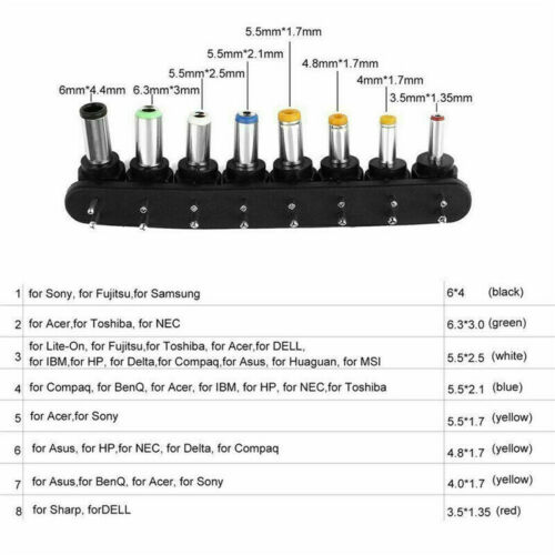 96W Universal Power Supply Adapter Charger for Laptop Notebook 12-24V Adjustable - Image 8