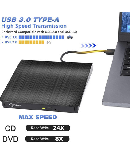 Slim Laptop External CD DVD RW Drive USB 3.0 Writer CD DVD ROM Burner Player