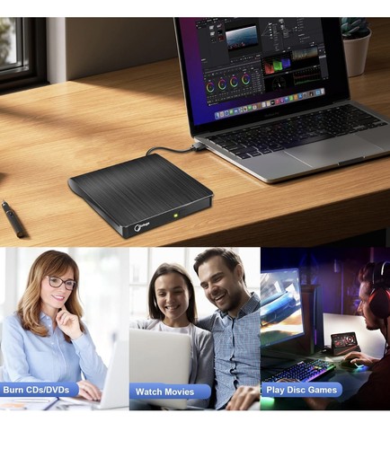 Slim Laptop External CD DVD RW Drive USB 3.0 Writer CD DVD ROM Burner Player - Image 5