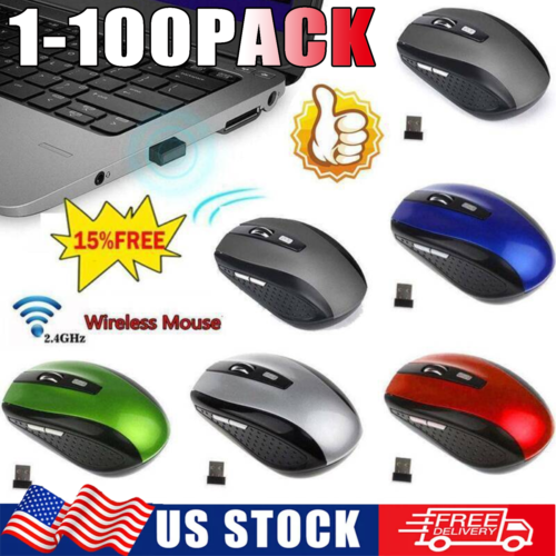 Wireless Optical Mouse Mice 2.4GHz USB Receiver For Laptop PC Computer DPI lot