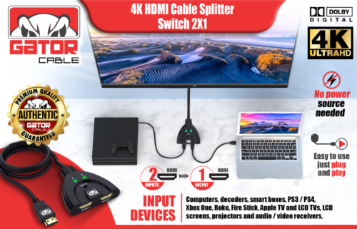 4K HDMI 2.0 Cable Auto Switch Switcher Splitter Adapter 2 In to 1 Out Devices - Image 6