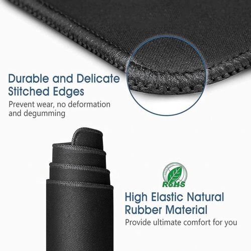3X Non-Slip Mouse Pad Stitched Edge PC Laptop For Computer PC Gaming Rubber Base - Image 2