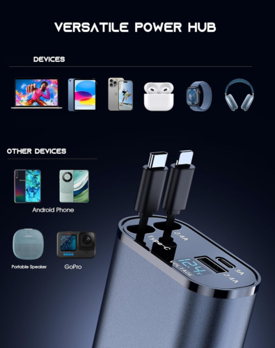 Retractable Car Charger 4 in 1 Fast Car Phone Charger 120W With USB Type C Cable - Image 19