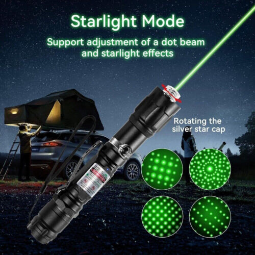 2PCS 6000Mile Green Laser Pointer Flashlight Visible Beam Light + Battery