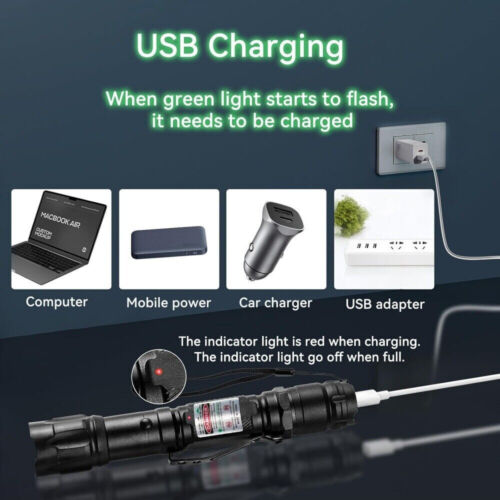 2PCS 6000Mile Green Laser Pointer Flashlight Visible Beam Light + Battery - Image 10