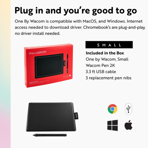 One by Wacom Graphic Drawing Art Tablet for Beginners, Small, New - Image 6