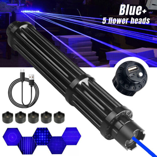 10Watt Adjustable High Power Blue Burning Laser Pointer Visible Dot Torch Light - Image 12