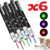 6 Pack 900Mile Laser Pointer Pen Green Blue Red Light Visible Beam Lazer