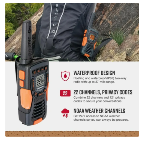 Cobra ACXT1037R FLT Walkie Talkies - Floating, Rechargeable 37-Mile Range - Image 2