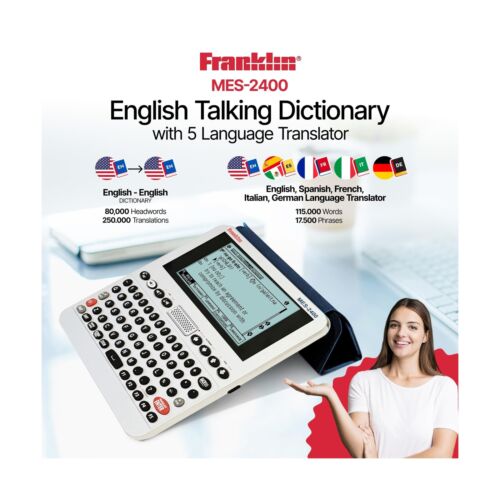 Franklin MES-2400 Digital Talking Dictionary, Multi-Language Translator, Talk... - Image 3