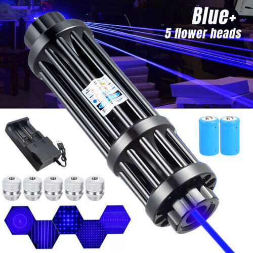 10Watt Adjustable High Power Blue Burning Laser Pointer Visible Dot Torch Light - Image 9