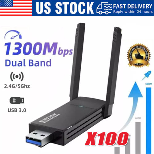 USB 3.0 Wireless WIFI Adapter 1300Mbps Long Range Dongle Dual Band Network lot