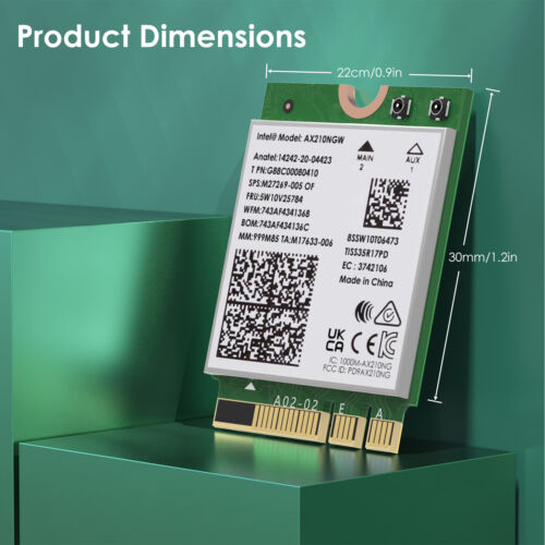 WiFi6E Wireless Card Intel AX210 Tri-Band 5400Mbps Network Adapter Bluetooth 5.3 - Image 6