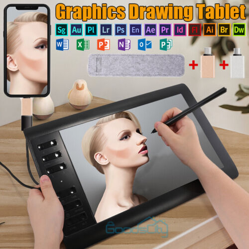 Artist Pro Graphics Drawing Tablet 10x6" Screen Battery-free pen 12 Shortkey NEW