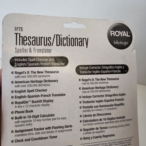 NEW Royal Info to Go RP7S Thesaurus Dictionary Translator Speller - Image 4