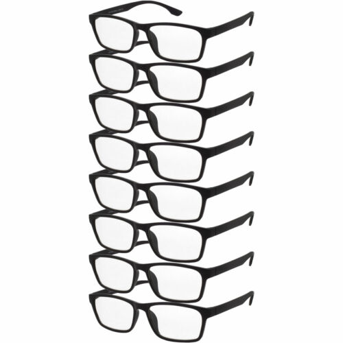 Mens Womens Reading Glasses 8 PACK Square Frame Readers Unisex Style Specs NEW - Image 3