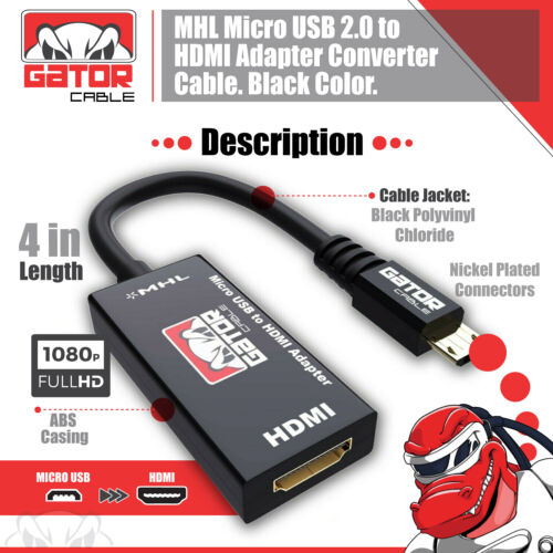 MHL Micro USB to HDMI Adapter Converter Cable for Android Phone Smartphone HDTV