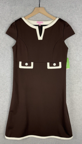 Lilly Pulitzer Dress Womens 8 Brown Beige Preppy Office Wedding Party NEW - Image 2