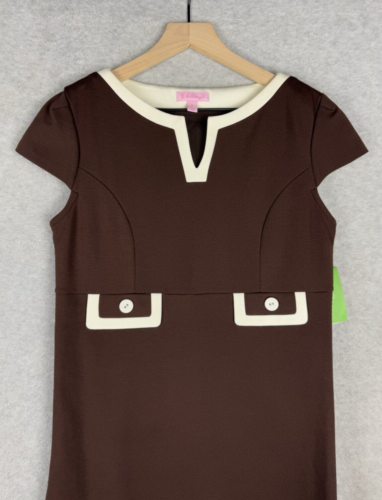 Lilly Pulitzer Dress Womens 8 Brown Beige Preppy Office Wedding Party NEW - Image 3