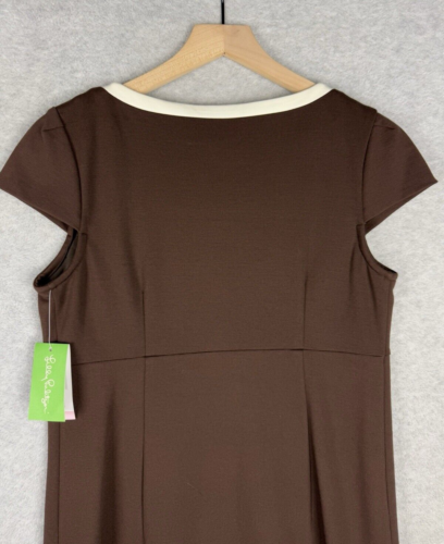 Lilly Pulitzer Dress Womens 8 Brown Beige Preppy Office Wedding Party NEW - Image 9