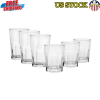 12 Pieces Clear Crossplains Drinkware Set Glass Drinking House Versatile New