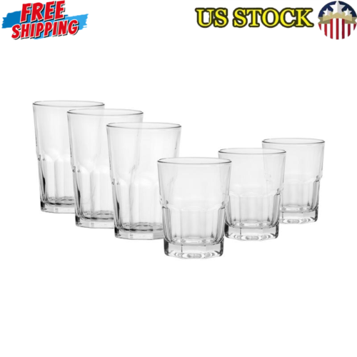 12 Pieces Clear Crossplains Drinkware Set Glass Drinking House Versatile New