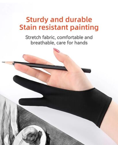 Two Finger Anti-fouling Glove Drawing & Pen Graphic Tablet Pad For Artist