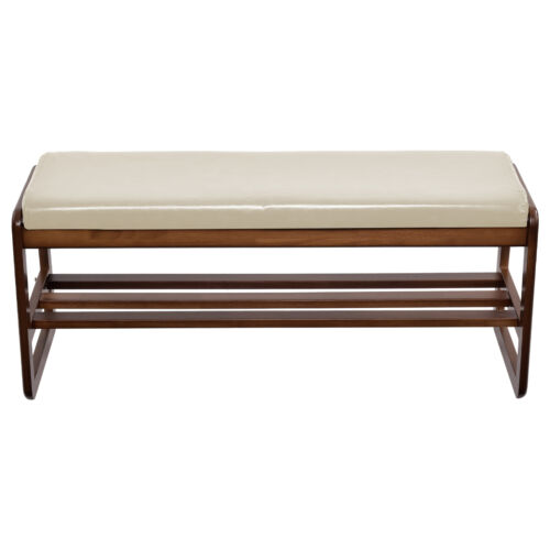 Shoe Storage Organizer 2-Tier Shoe Rack Bench With Seat Cushion For Entrtway - Image 9