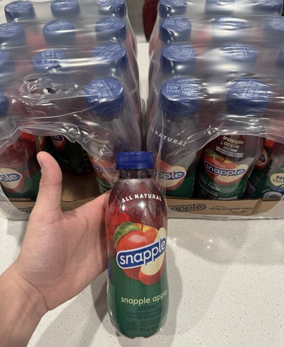 Snapple Apple Juice Drink, 16 fl oz recycled plastic bottle, Pack of 12