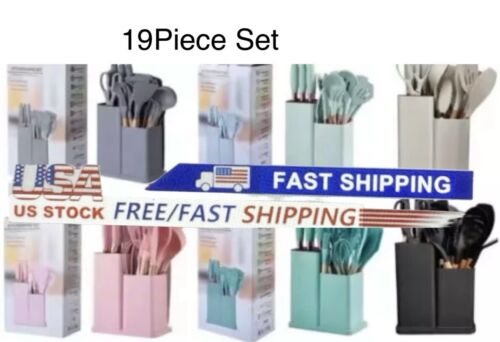 Silicone Kitchen Utensil Set with Holder,19 Pcs Cooking Utensils Heat Resistant - Image 7