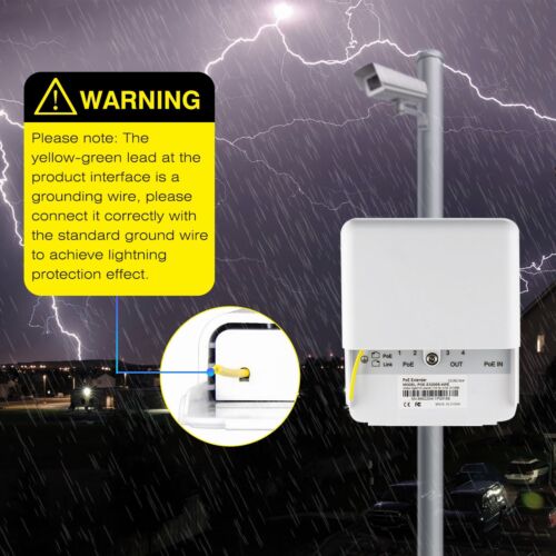 5 Port Gigabit PoE Passthrough Switch Outdoor Ethernet Extender Up to 100m/328ft - Image 5