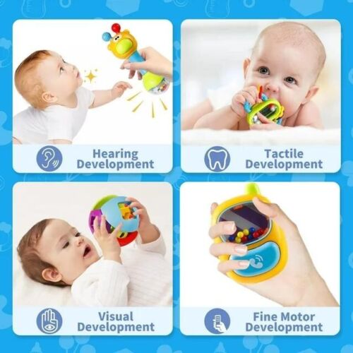 10PCs Baby Rattles Toys Set, Infant Grab N Shake Rattle, Sensory Teether, Newbor - Image 4