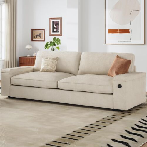 Modern Sofas Couches for Living Room, Comfy Couch with Extra Deep Seats, Beige - Image 9