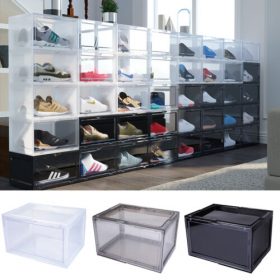 12PCs Magnetic Side Open Shoe Storage Box Stackable Sneaker Organizer Container 12PCs Magnetic Side Open Shoe Storage Box Stackable Sneaker Organizer Container