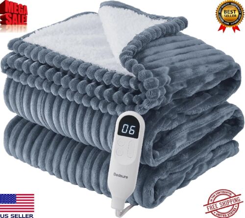 Bedsure Flannel Electric Heated Blanket Twin- 10 Heat Settings 84”Lx62”W - Image 8