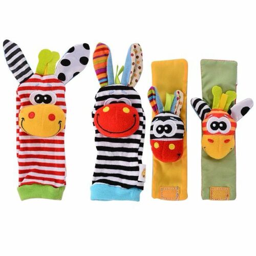 Baby Wrist Rattle Baby Socks Rattle, Baby Finder Animal Toys Set Soft Animal Toy - Image 2