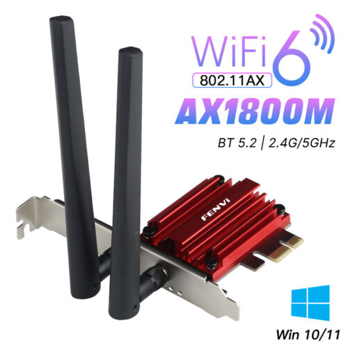 WiFi 6E PCI-E Dual Band Network Card AX1800Mbps 802.11AX WiFi Bluetooth Adapter