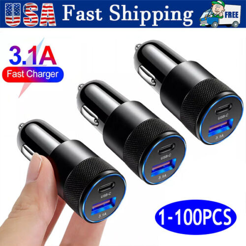 Dual USB PD Type-C Car Charger 30W Fast Adapter For iPhone 14 13 11 Pro Max lot