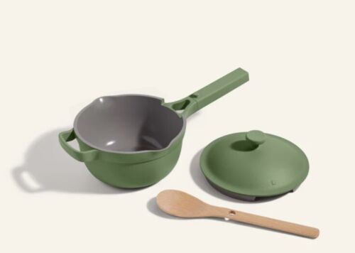 Our Place Mini Perfect Pot 2.5 -8.5” w Beechwood Spoon SAGE Vert Fonce