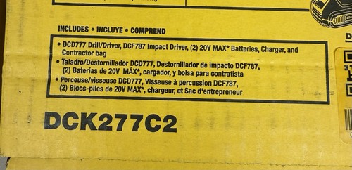 DEWALT DCK277C2 20 Volt Max Brushless Drill / Driver Impact Combo Kit NEW