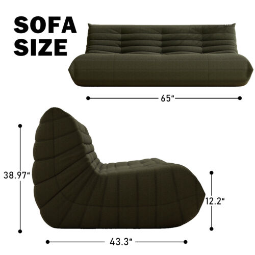 Three-Seat Sofa Caterpillar Lazy Sofa Beanbag Chair Cloud Couch For Living Room