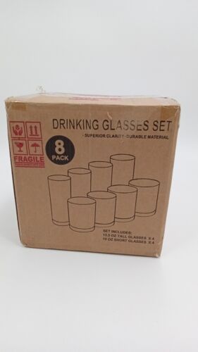 LE'RAZE Everyday Drinking Glasses Set of 8 Drinkware Kitchen Glasses - Image 2