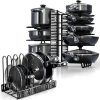 Pot Lid Storage Organizer, Pot And Pan Organizer Rack Holder For Kitchen Cabinet