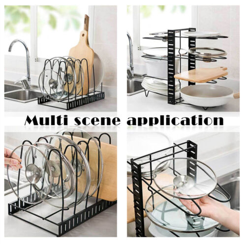 Pot Lid Storage Organizer, Pot And Pan Organizer Rack Holder For Kitchen Cabinet