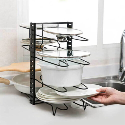 Pot Lid Storage Organizer, Pot And Pan Organizer Rack Holder For Kitchen Cabinet - Image 7