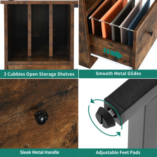 67" L Shaped Gaming Desk Home Office Computer Desk w/ File Drawer LED Lights - Image 8