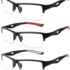 Reading Glasses Men Classic Half Rimmed Sporty Look Reader Quality Rectangular